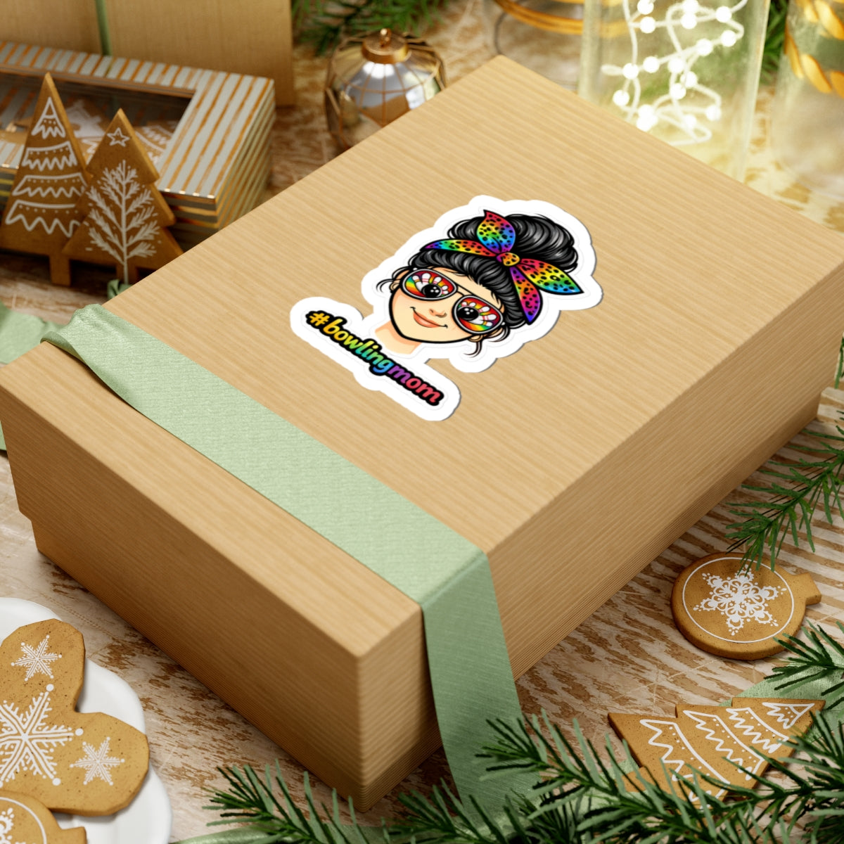 #Bowlingmom Sticker - Black hair